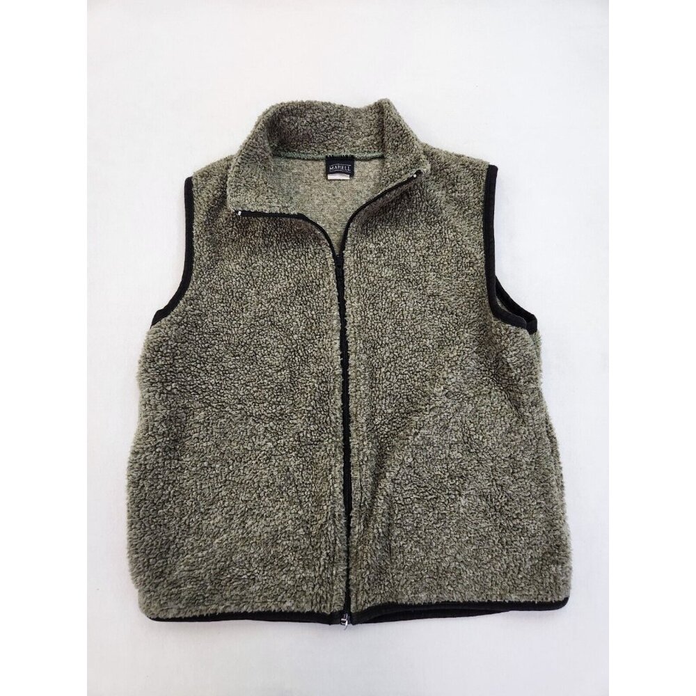 Marell Fleece Vest Men Medium Grey Sleeveless Full Zip Pockets Comfort Grandpa
